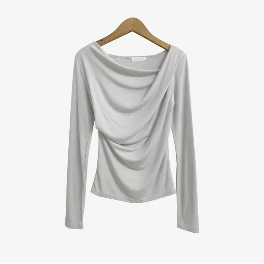 [BUNJANG] Shirring Long Sleeve T-Shirt / 셔링 긴팔 티셔츠 FREE