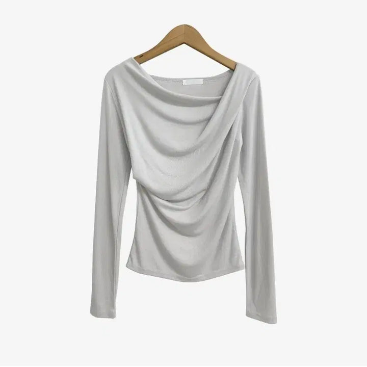 [BUNJANG] Shirring Long Sleeve T-Shirt / 셔링 긴팔 티셔츠 FREE