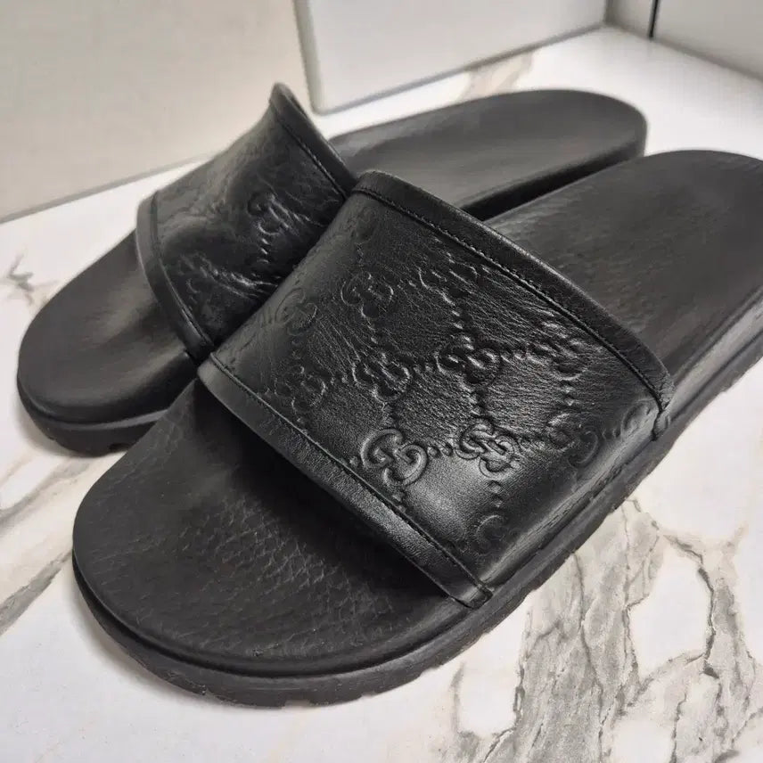 [BUNJANG] Gucci GG Leather Slide Sandals / (정품) 구찌 GG 가죽 슬라이드 샌들 슬리퍼 285