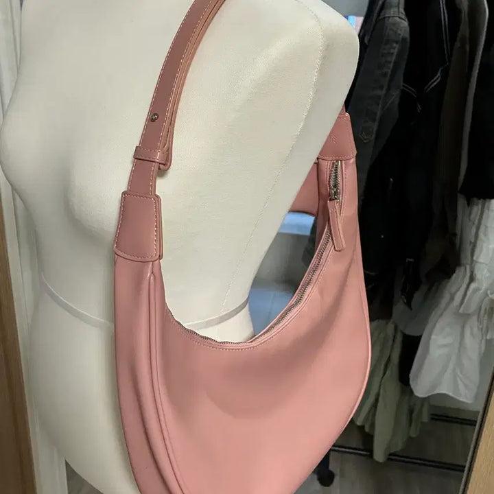 [BUNJANG] Pink Hobo Shoulder Bag / 핑크 호보백 숄더백