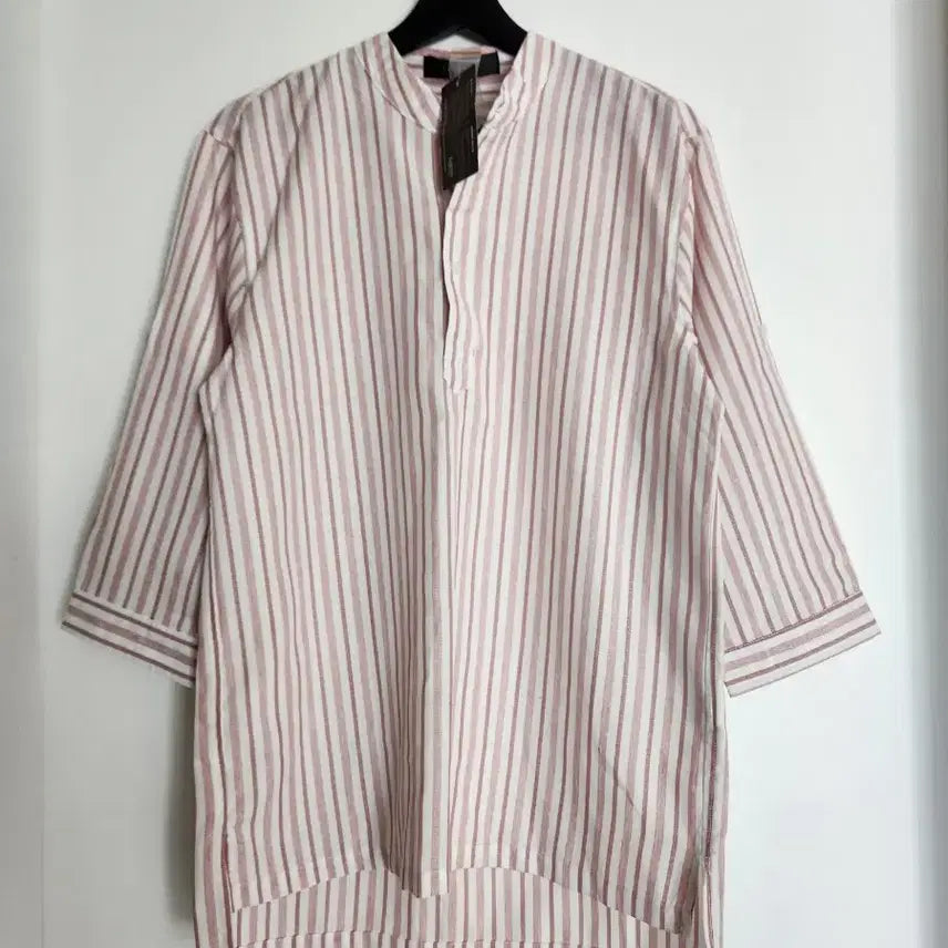 [BUNJANG] GIENT Striped 7/10 Sleeve Henley Shirt / GIENT 헨리넥 스트라이프 7부 셔츠