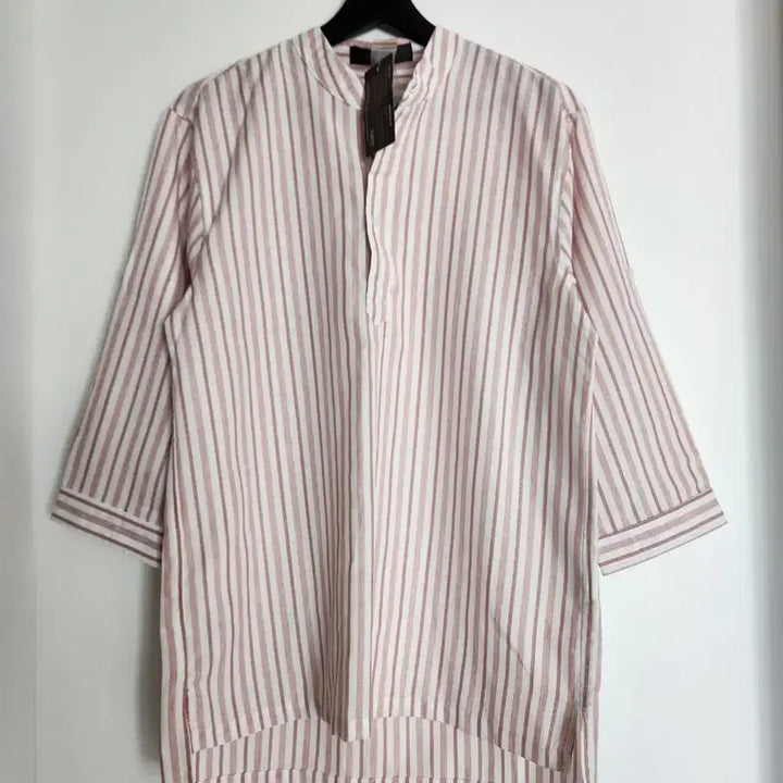 [BUNJANG] GIENT Striped 7/10 Sleeve Henley Shirt / GIENT 헨리넥 스트라이프 7부 셔츠