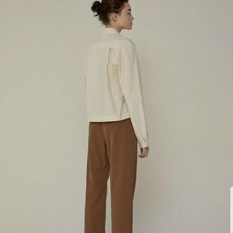 [BUNJANG] Coket Brown Crop Blouse / Coket 코켓 셔츠 블라우스