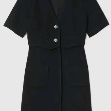 [SOLD OUT] 새상품 산드로 맨해튼 쥬얼 버튼 트위드 드레스, 38