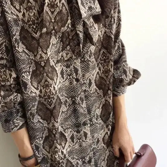 [SOLD OUT] 오르 스네이크패턴 셔츠 원피스