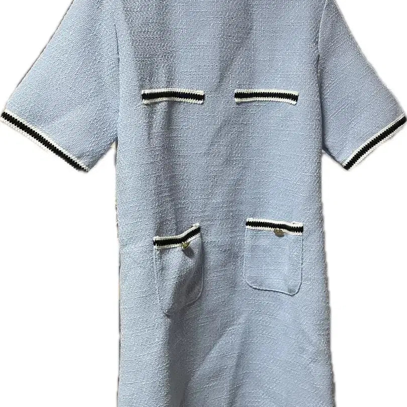 [BUNJANG] Tweed Mini Dress Sky Blue / 트위드 미니 원피스 하늘색 새상품