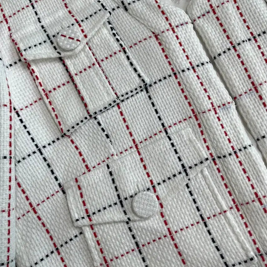 [BUNJANG] MSGM Tweed Check Crop Jacket / [정품] MSGM 트위드 체크 크롭 자켓