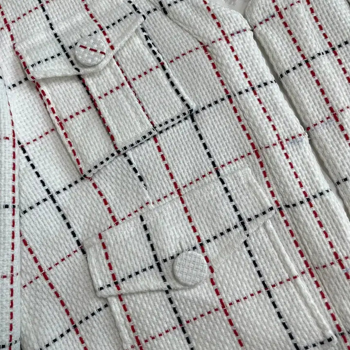 [BUNJANG] MSGM Tweed Check Crop Jacket / [정품] MSGM 트위드 체크 크롭 자켓