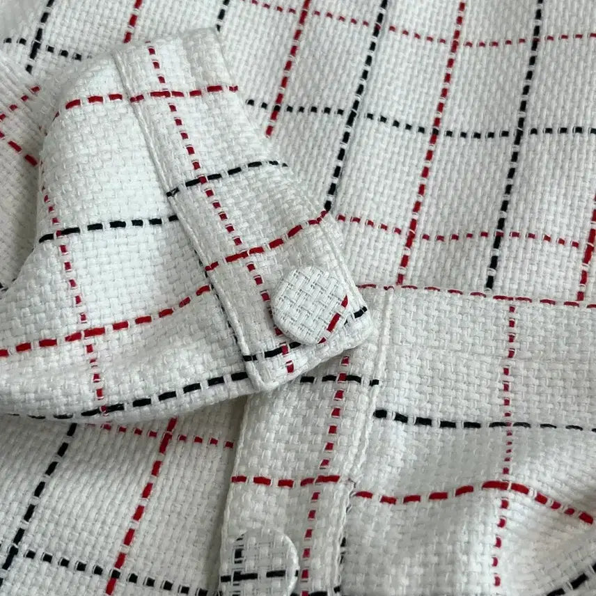 [BUNJANG] MSGM Tweed Check Crop Jacket / [정품] MSGM 트위드 체크 크롭 자켓