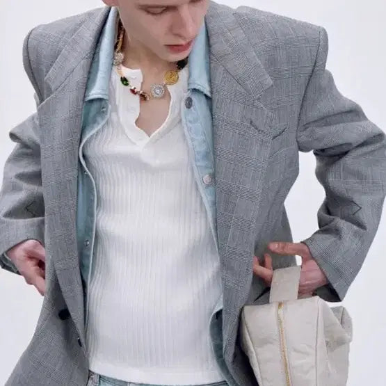 [BUNJANG] RECTO 24SS Glen Check Blazer (S) / 렉토 24SS 글랜 체크 블레이저 (S)