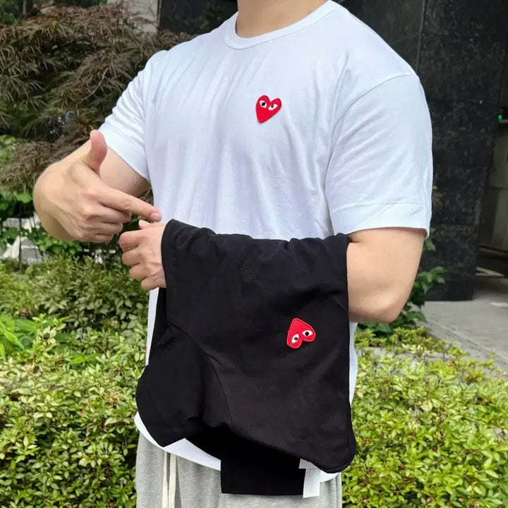 [BUNJANG] Comme des Garcons Play Heart Logo T-shirt / 꼼데가르송 플레이 반팔 티셔츠 화이트/블랙