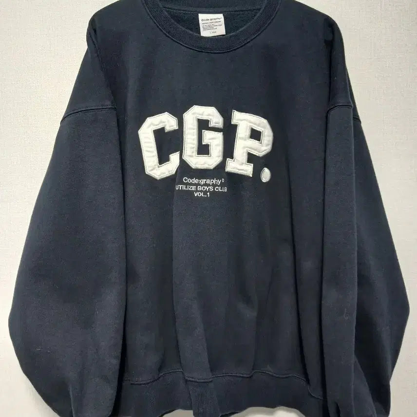 [BUNJANG] Code:graphy CGP Navy Lettering Sweatshirt / Code:graphy CGP,코드그라피 맨투맨