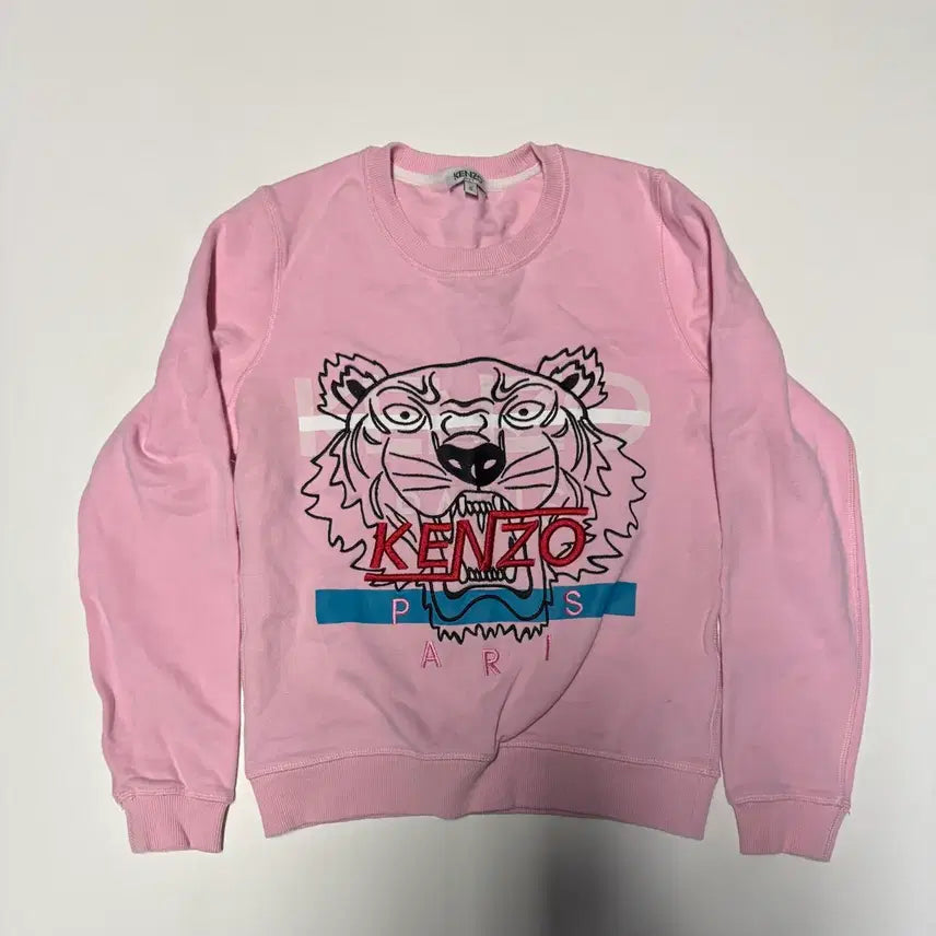 [BUNJANG] 정품!! 여성 겐조 Kenzo 시그니처 타이커 크롭 맨투맨 S 핑크 / 정품!! 여성 겐조 Kenzo 시그니처 타이커 크롭 맨투맨 S 핑크