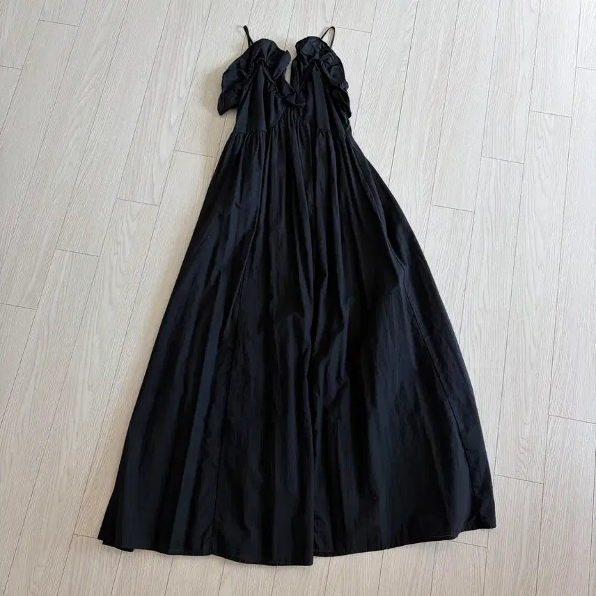 [SOLD OUT] h&amp;m 린넨 프릴 끈 롱원피스 (착샷ㅇ)