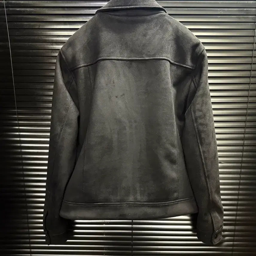 [BUNJANG] ZARA Suede Trucker Jacket / 자라 블랙 스웨이드 트러커 자켓 세무 가죽 레더 라이더 바이커 L 100