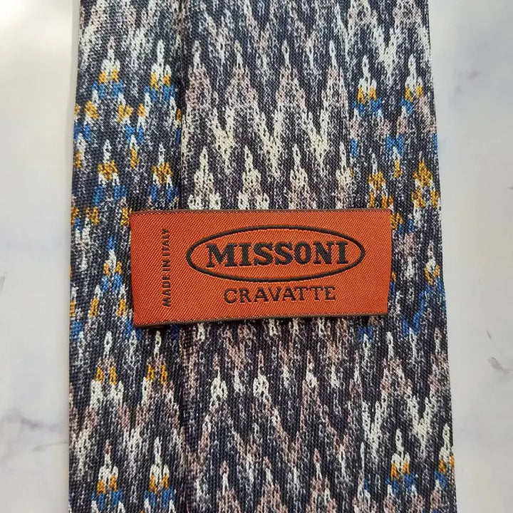 [BUNJANG] Missoni Silk Tie - Black Mix Pattern / 미쏘니 실크 블랙 믹스 패턴 넥타이 9.3cm S~A+등급 K2473