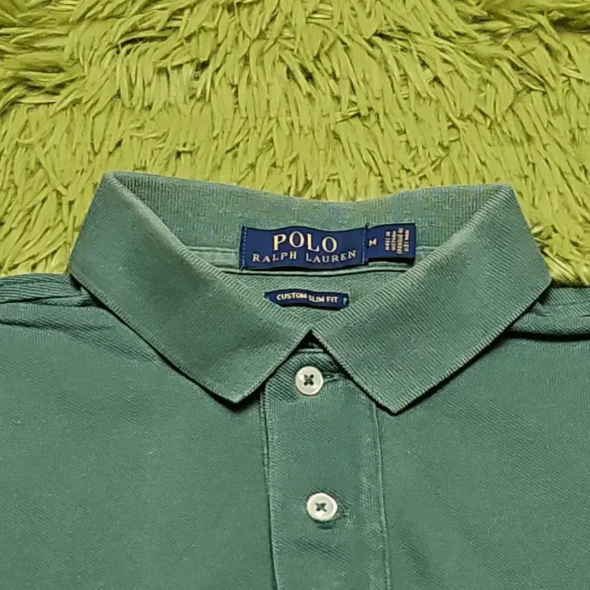 [BUNJANG] Polo Ralph Lauren Custom Slim Fit Pique Polo Shirt - Green / 폴로 랄프로렌 커스텀 슬림핏 카라티 (그린/M)