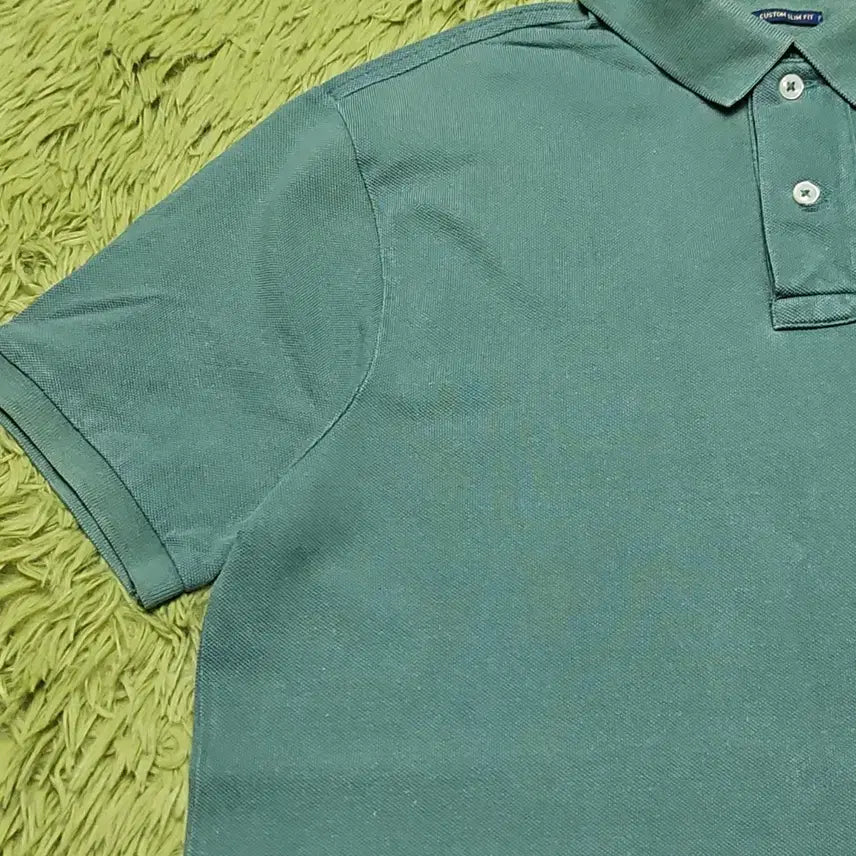 [BUNJANG] Polo Ralph Lauren Custom Slim Fit Pique Polo Shirt - Green / 폴로 랄프로렌 커스텀 슬림핏 카라티 (그린/M)
