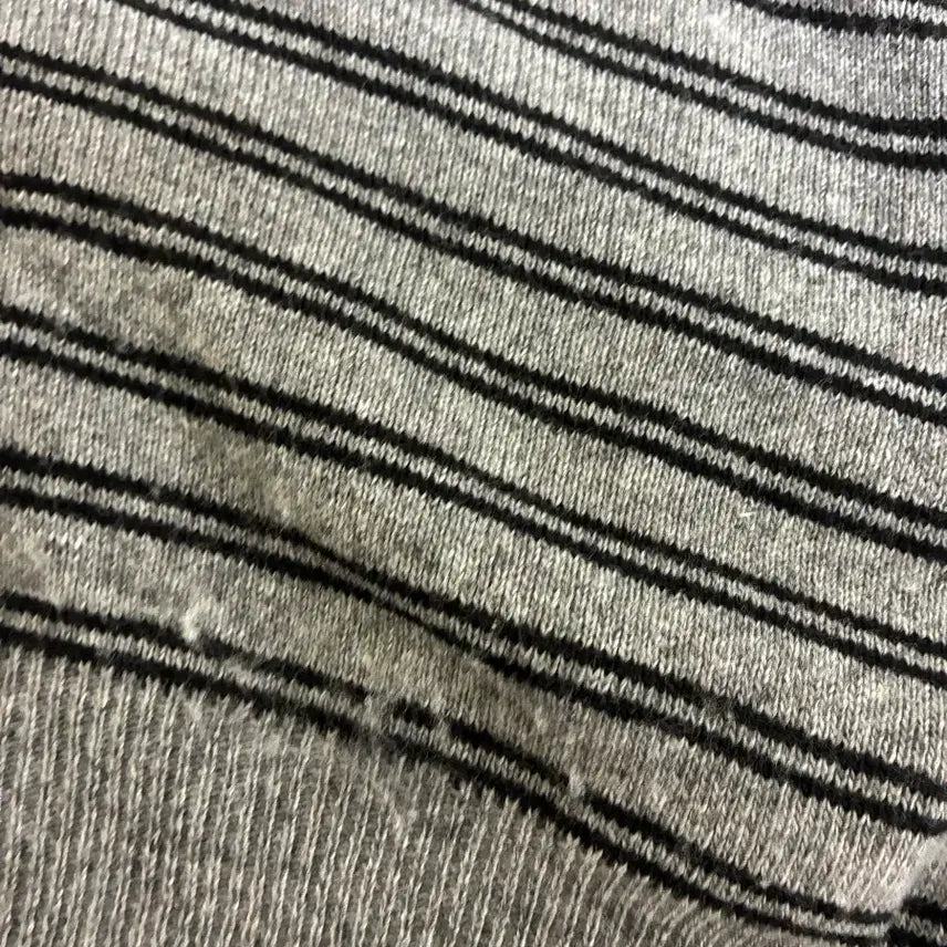 [BUNJANG] Roiel Striped Collar Oversized Knit Gray / 로에일 스트라이프 카라 오버핏 니트 그레이