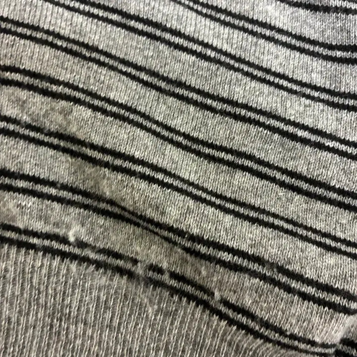 [BUNJANG] Roiel Striped Collar Oversized Knit Gray / 로에일 스트라이프 카라 오버핏 니트 그레이