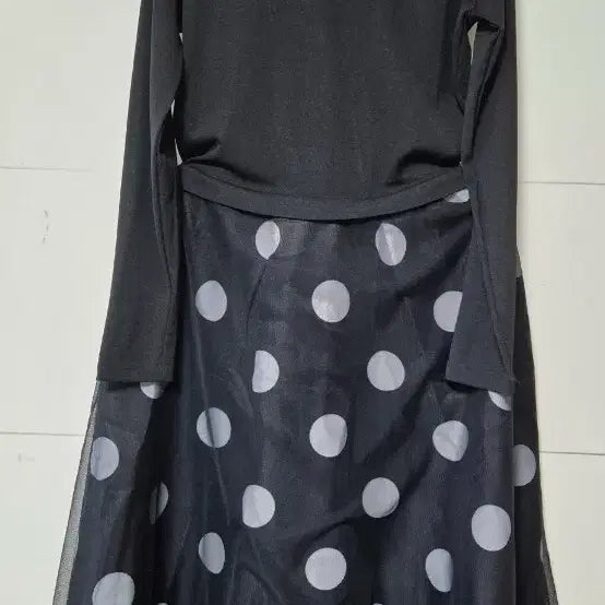 [BUNJANG] Black Dot Long Dress / 블랙 도트 롱 원피스