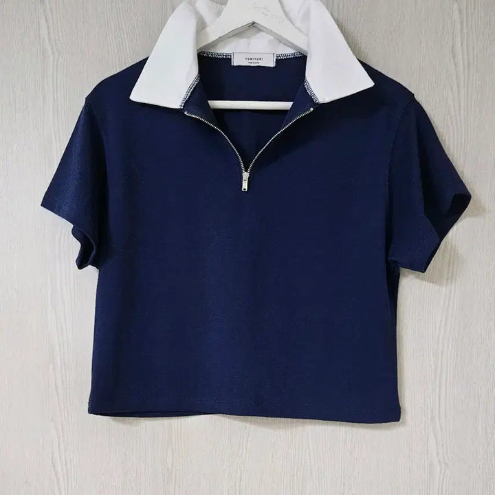 [BUNJANG] Unbranded Cropped Half-Zip Polo Shirt / 반집업 피케이 티 새상품 크롭