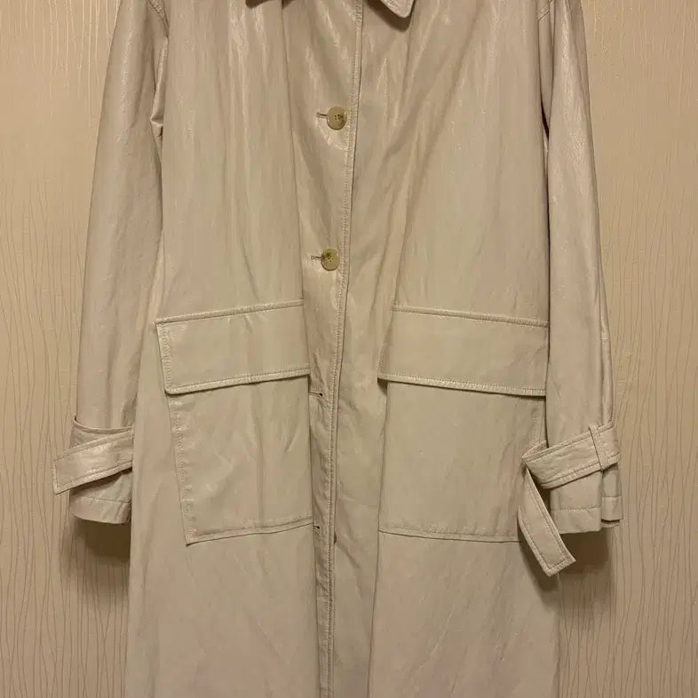 [BUNJANG] Studio Tomboy Ivory Leather Long Coat / 스튜디오 톰보이 아이보리 레더 롱 코트 팝니다!