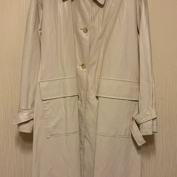 [BUNJANG] Studio Tomboy Ivory Leather Long Coat / 스튜디오 톰보이 아이보리 레더 롱 코트 팝니다!