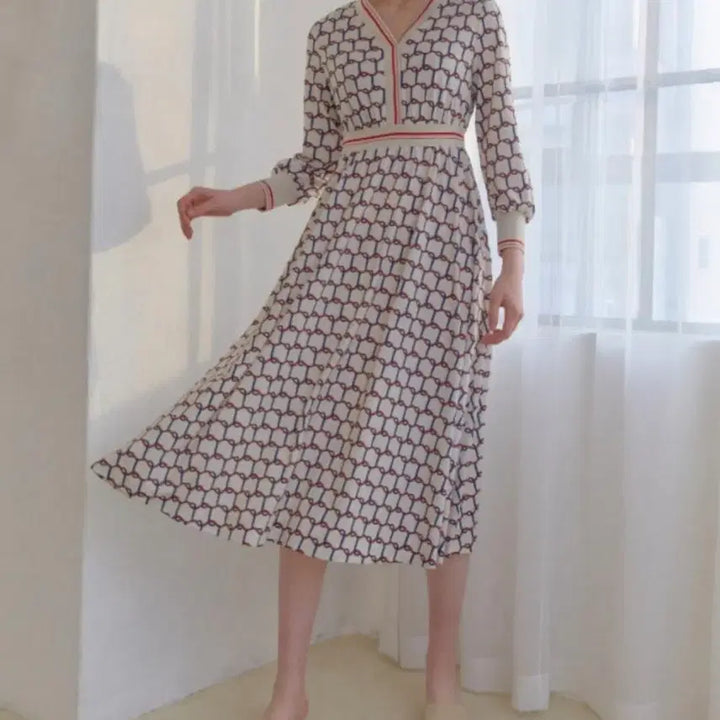 [BUNJANG] Balenciaga Luxury Pattern Dress IV / 여성55/ 발렌시아 럭셔리 패턴 원피스 IV 21-4