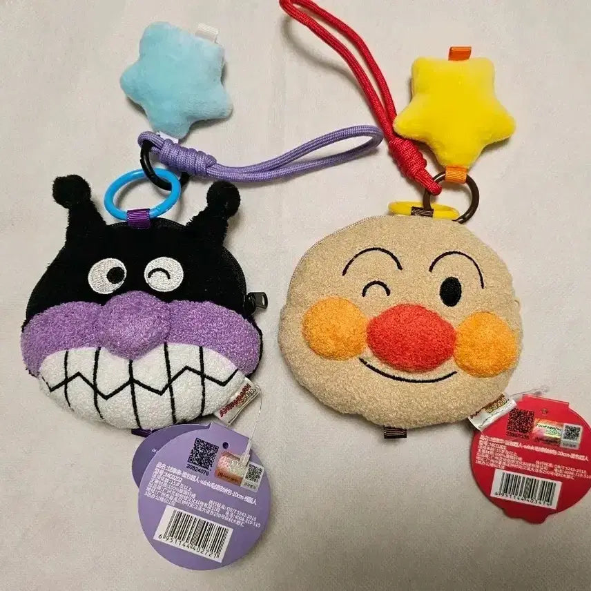 [BUNJANG] Anpanman Baikinman Coin Purse Pouch Keyring / 호빵맨 세균맨 동전지갑 파우치 인형 키링