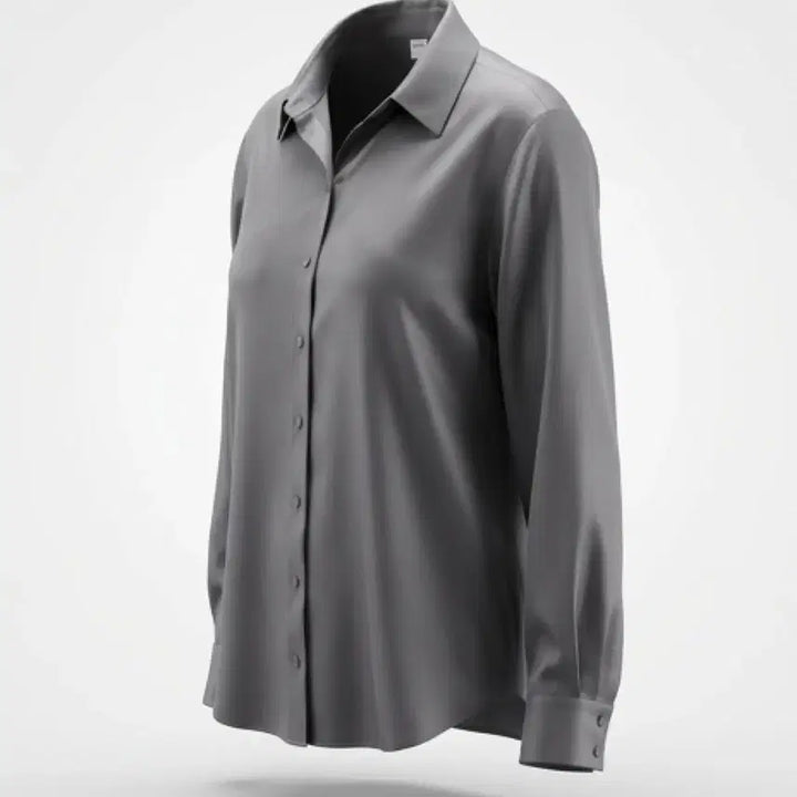 [BUNJANG] Morgan Simple Satin Shirt / 여성77 / 모르간 심플 새틴 셔츠GR A-120