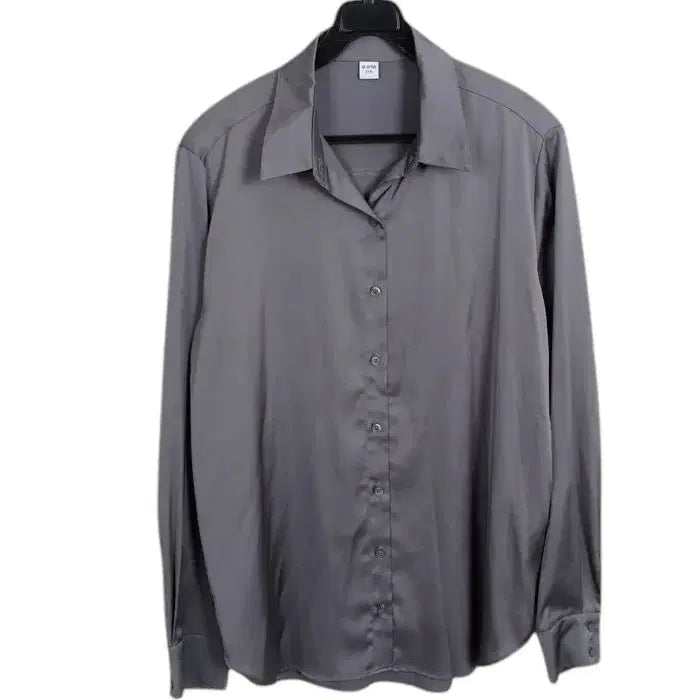 [BUNJANG] Morgan Simple Satin Shirt / 여성77 / 모르간 심플 새틴 셔츠GR A-120