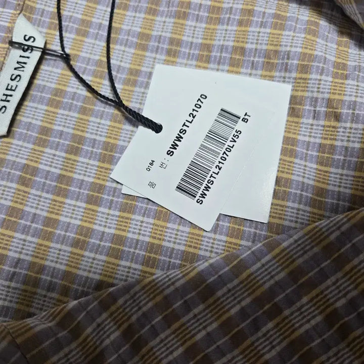 [SOLD OUT] 새상품) 쉬즈미스 오버핏 체크무늬 반팔 블라우스 자켓