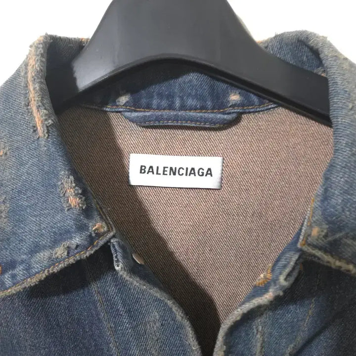 [BUNJANG] Balenciaga Back Logo Denim Jacket Blue Size 34 / 발렌시아가 백로고 데님 청자켓 34 Size
