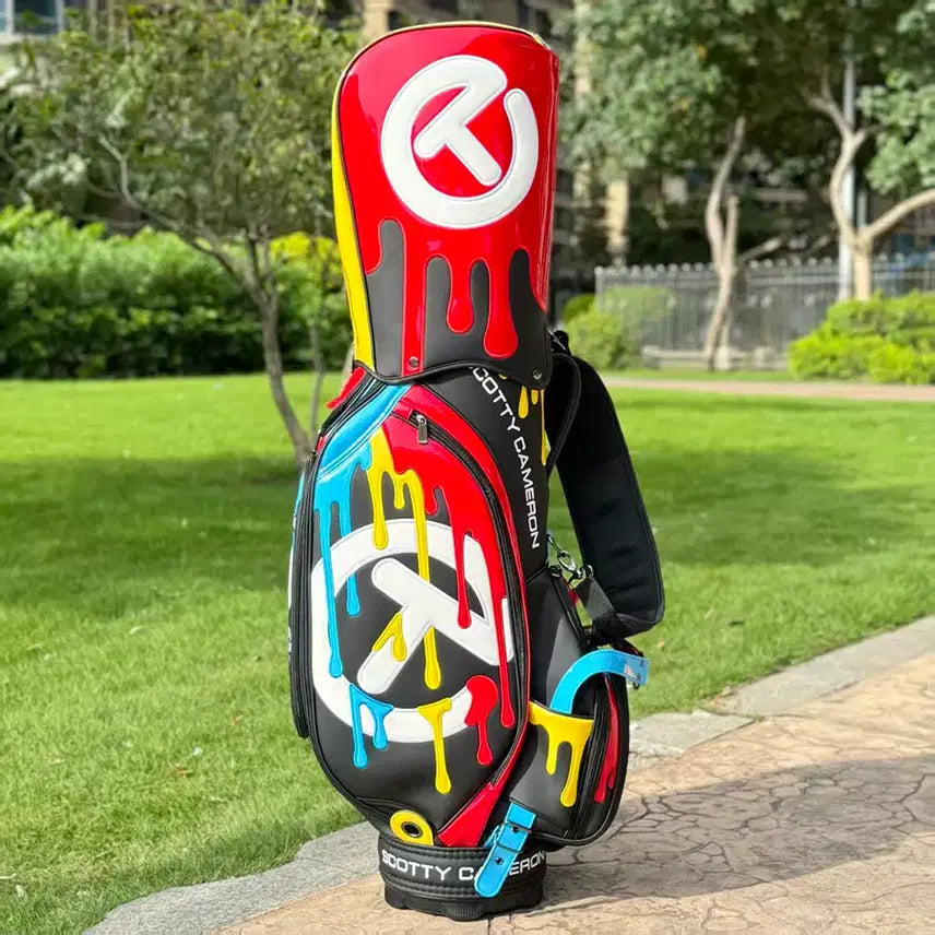 [BUNJANG] Water Drop Shape Waterproof Pro Golf Bag Caddy Bag (Red) / 물방울형 방수 프로 골프백 캐디백(레드채색)
