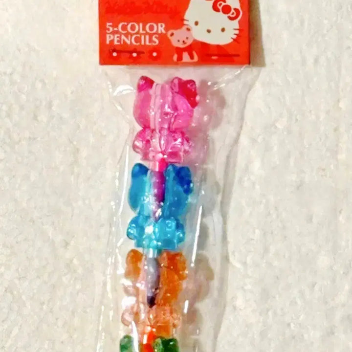[BUNJANG] Kitty Glitter Crayons and Transparent Pens Stationery Bundle / 키티 색연필, 글리터키티 크레파스, 투명 키티펜