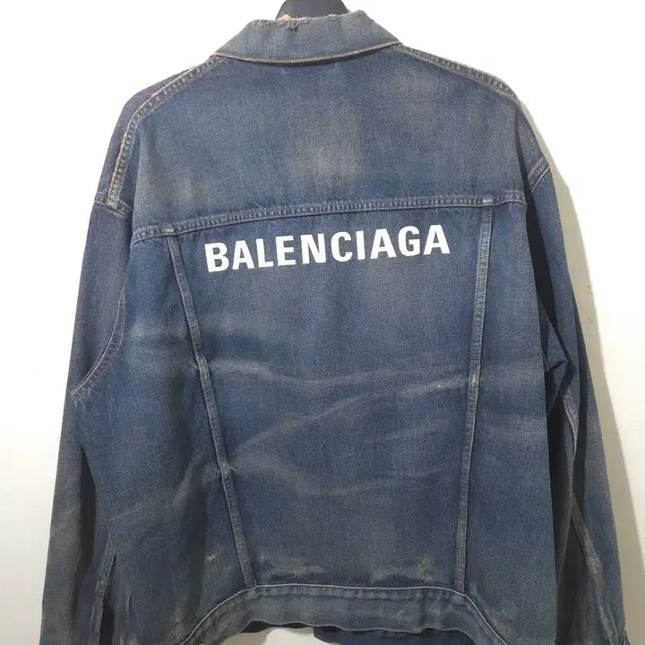[BUNJANG] Balenciaga Back Logo Denim Jacket / 발렌시아가 백로고 데님 청자켓 34 Size