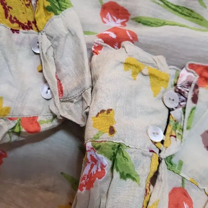 [BUNJANG] Stefanel Floral Pattern Long Sleeve Shirt / 스테파넬 플라워 패턴 긴팔 셔츠