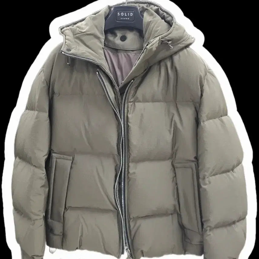 [BUNJANG] SOLID HOMME Hooded Padded Jumper / SOLID HOMME 후드 패딩 점퍼 카키 46(95)