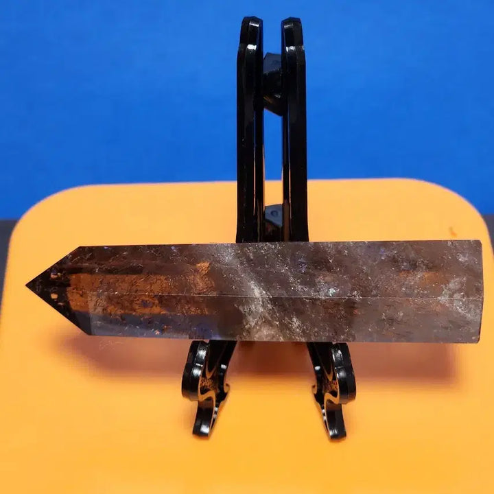 [BUNJANG] Natural Smoky Quartz Obelisk with Base / 천연 스모키 쿼츠 수정 오벨리스크 원석+받침대