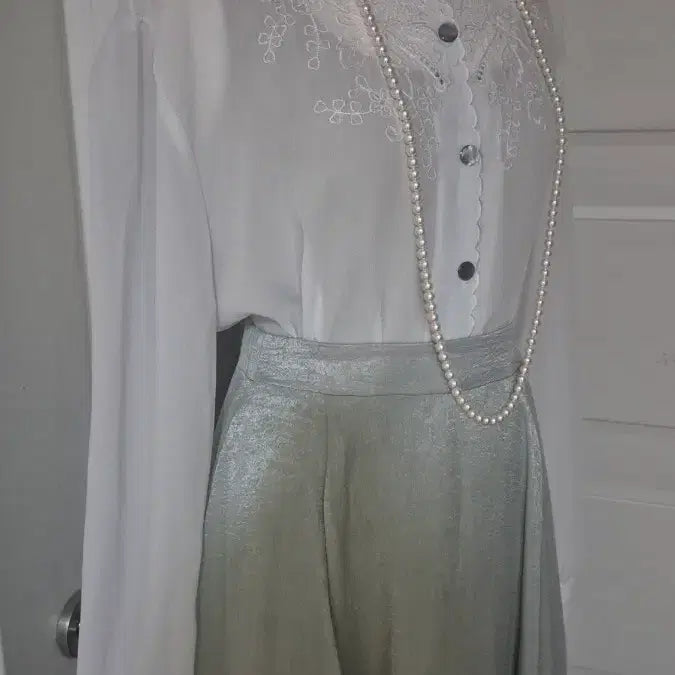 [BUNJANG] Charming Mint Flare Long Skirt / 일본 매력적인 민트 플레어 롱 스커트