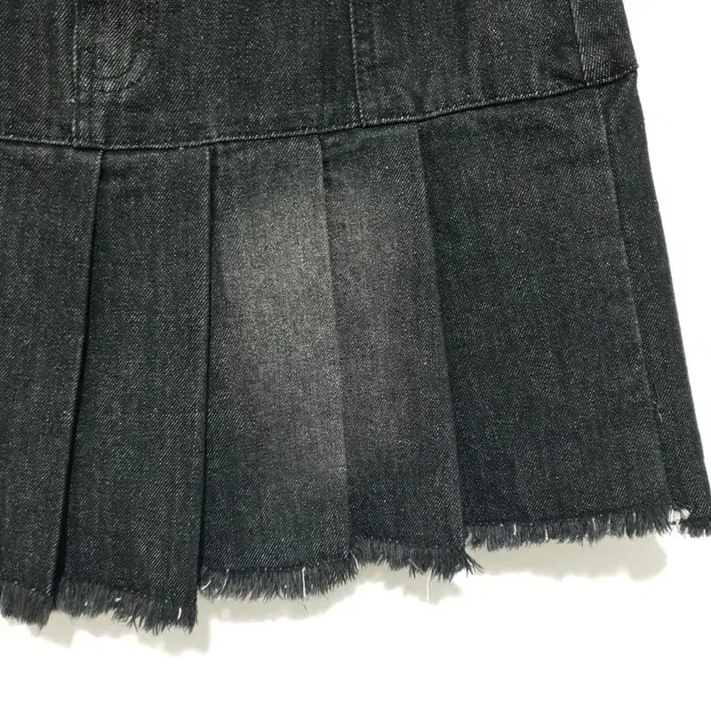 [BUNJANG] Denim Pleated Mini Skirt / 데님 플리츠 스커트 L_S1849