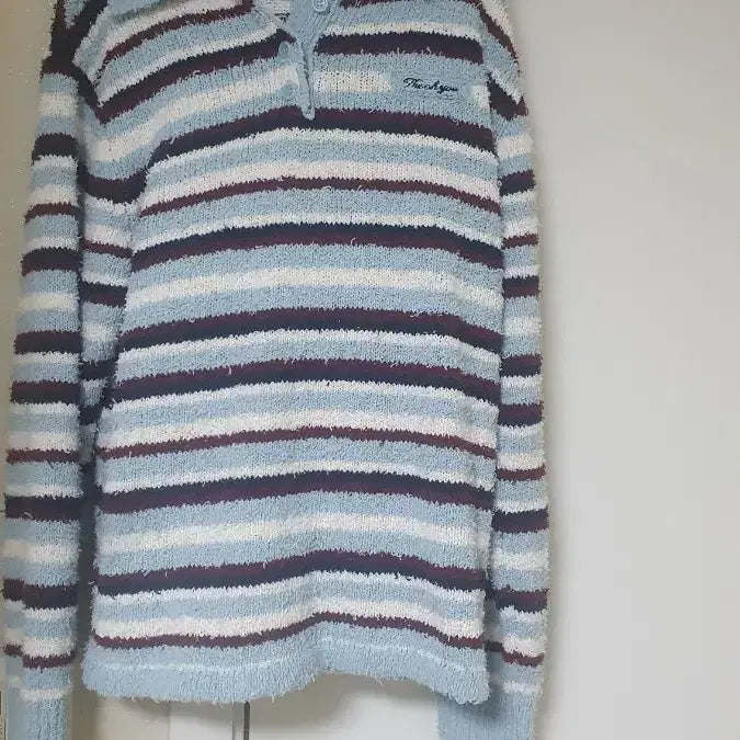 [BUNJANG] THEOHYOU Striped Collar Knit / THEOHYOU 줄무늬 카라 니트