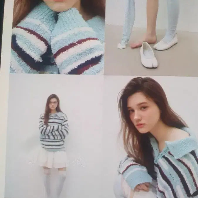 [BUNJANG] THEOHYOU Striped Collar Knit / THEOHYOU 줄무늬 카라 니트