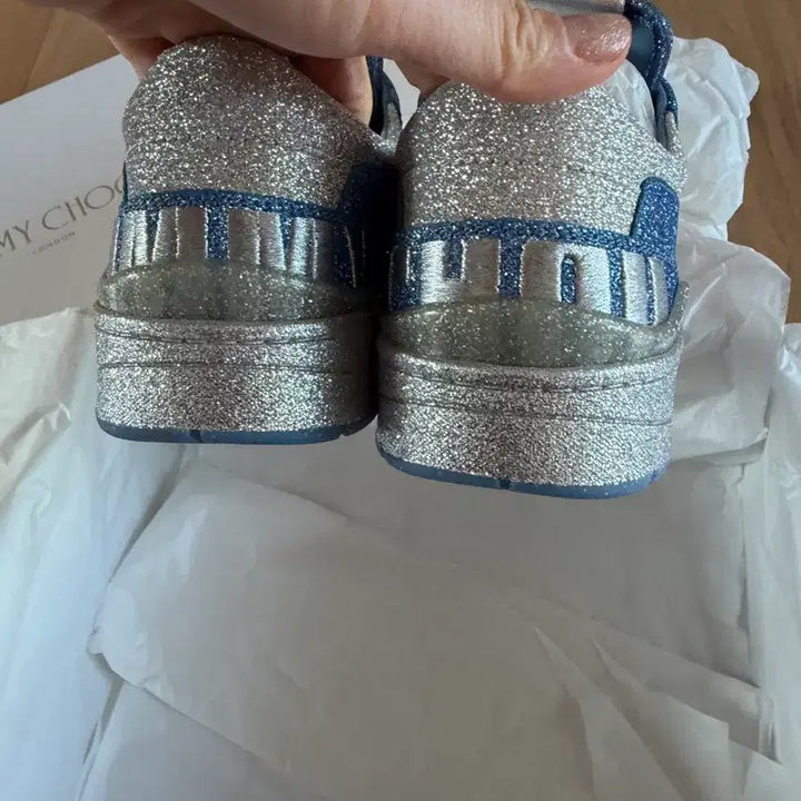 [BUNJANG] Jimmy Choo Glitter Sneakers / 지미추 글리터 정품 현대백화점 무역점 스니커즈 운동화 새상품
