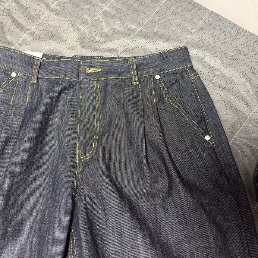 [BUNJANG] Pintuck Wide Denim Pants / (새상품)핀턱 와이드 데님 팬츠