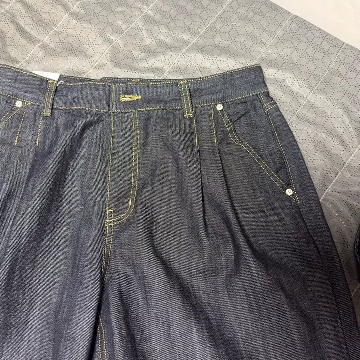 [BUNJANG] Pintuck Wide Denim Pants / (새상품)핀턱 와이드 데님 팬츠