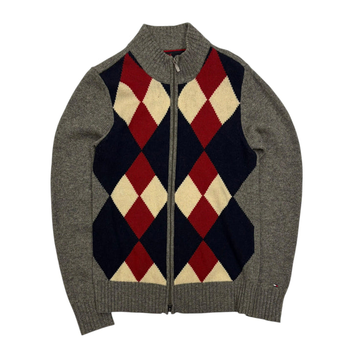 [BUNJANG] Tommy Hilfiger Argyle Knit Zip-Up M / 타미힐피거 아가일 니트 집업 M