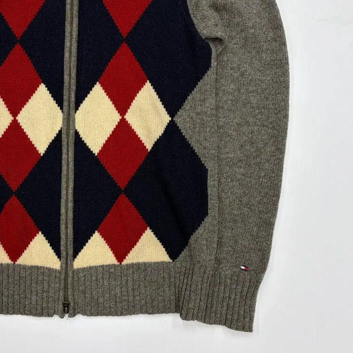 [BUNJANG] Tommy Hilfiger Argyle Knit Zip-Up M / 타미힐피거 아가일 니트 집업 M