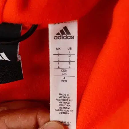 [BUNJANG] Adidas Orange Hoodie Zip-up / [L] 아디다스 오렌지 후드집업